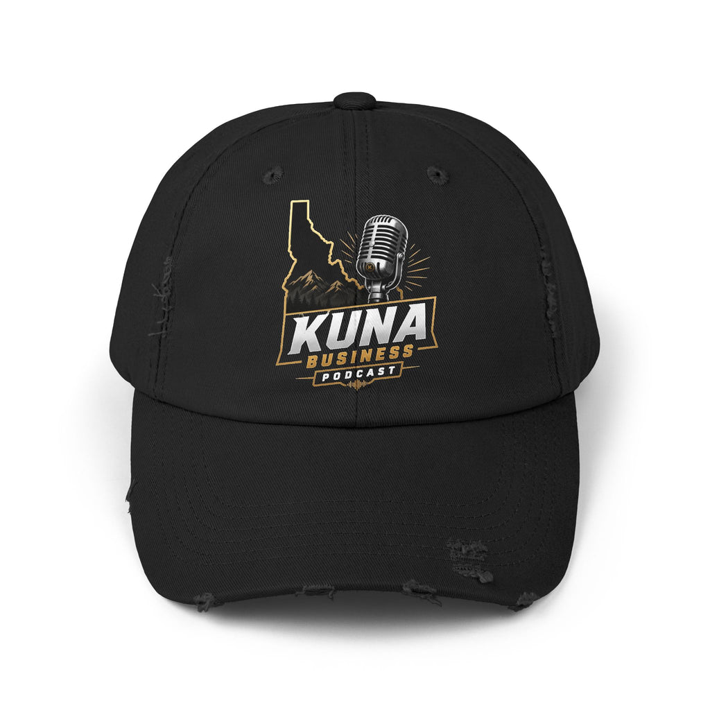 Kuna Business Podcast Distressed Cap — Vintage Idaho Microphone Hat