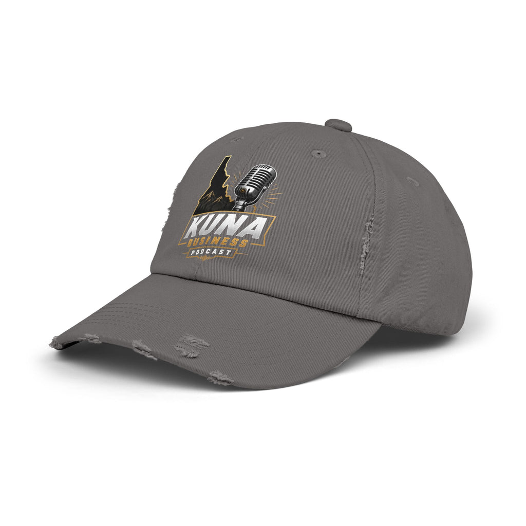 Kuna Business Podcast Distressed Cap — Vintage Idaho Microphone Hat