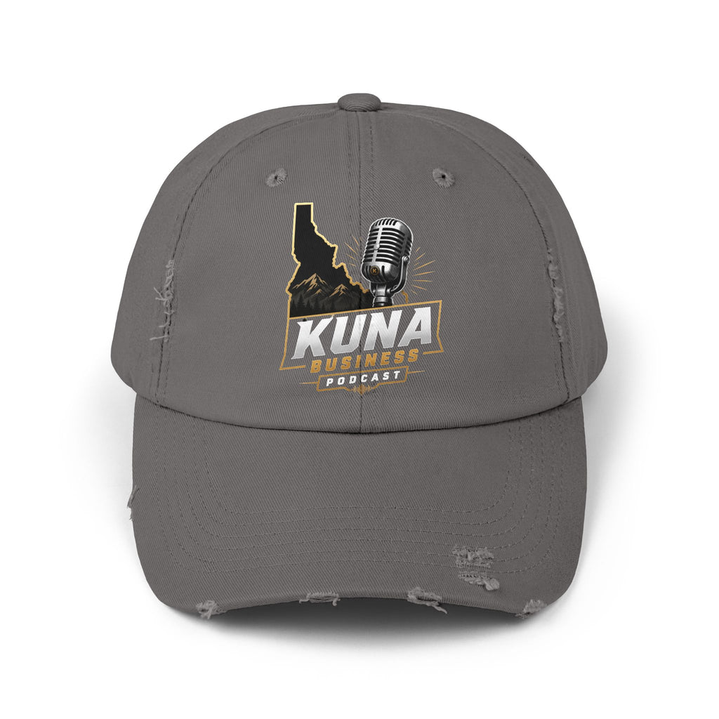 Kuna Business Podcast Distressed Cap — Vintage Idaho Microphone Hat
