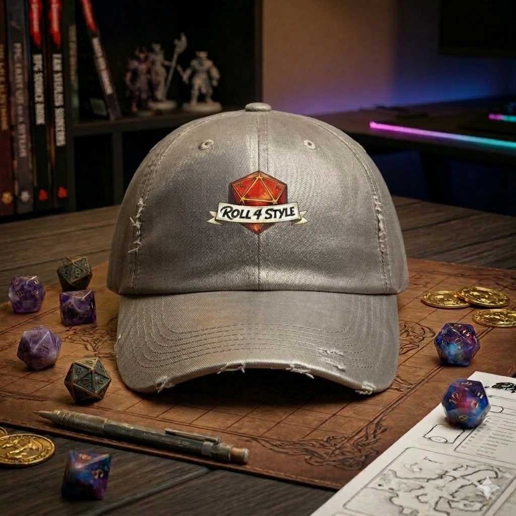 Distressed Cap — "Roll 4 Style" D20 Gamer Hat