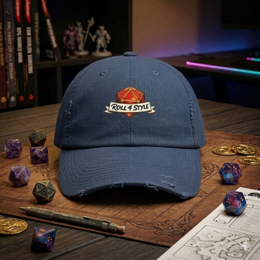 Distressed Cap — "Roll 4 Style" D20 Gamer Hat