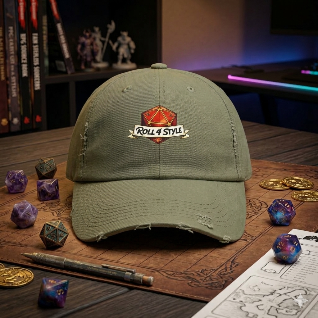 Distressed Cap — "Roll 4 Style" D20 Gamer Hat