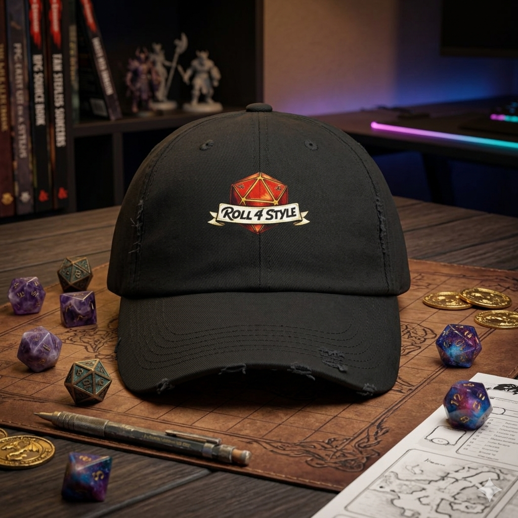 Distressed Cap — "Roll 4 Style" D20 Gamer Hat